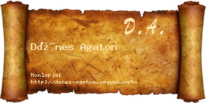 Dénes Agaton névjegykártya